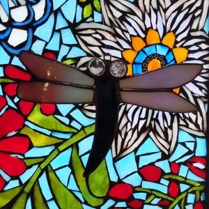 Stained glass dragonfly